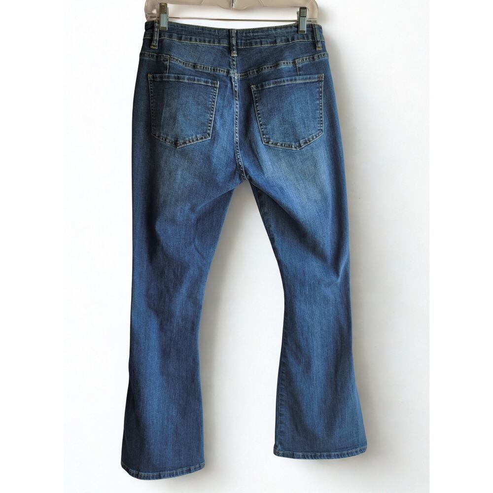 Vintage Style Distressed Vipones Flare Bell Bottoms Denim Jeans Women's Size 6 - Picture 3 of 14